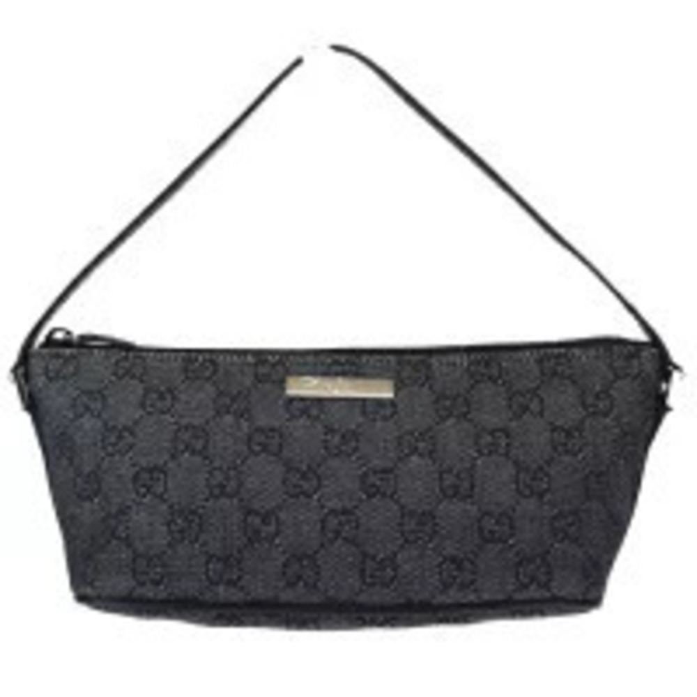 Gucci Handbag GG Black Canvas Leather